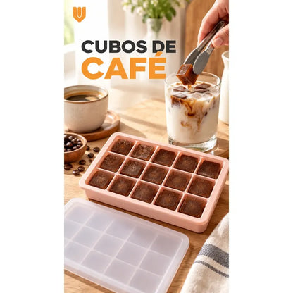 X4 Hielera Tapa Cubeta Molde Hielo Silicona 15cubos Multicol Cubetera Hielera Silicona Tapa Hielo Molde Reutilizable Lavable Congelador Bebidas Congelador Multicolor Cubetera Hielera Silicona...