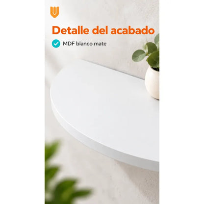 Repisa Flotante Semicircular Mdf Blanco 40cm Vitrineon Cl Blanco Repisa Mural Flotante Estante Decorativo Organización Recibidor Living Oficina Madera Mdf Muro Concreto Vestidor 40cm