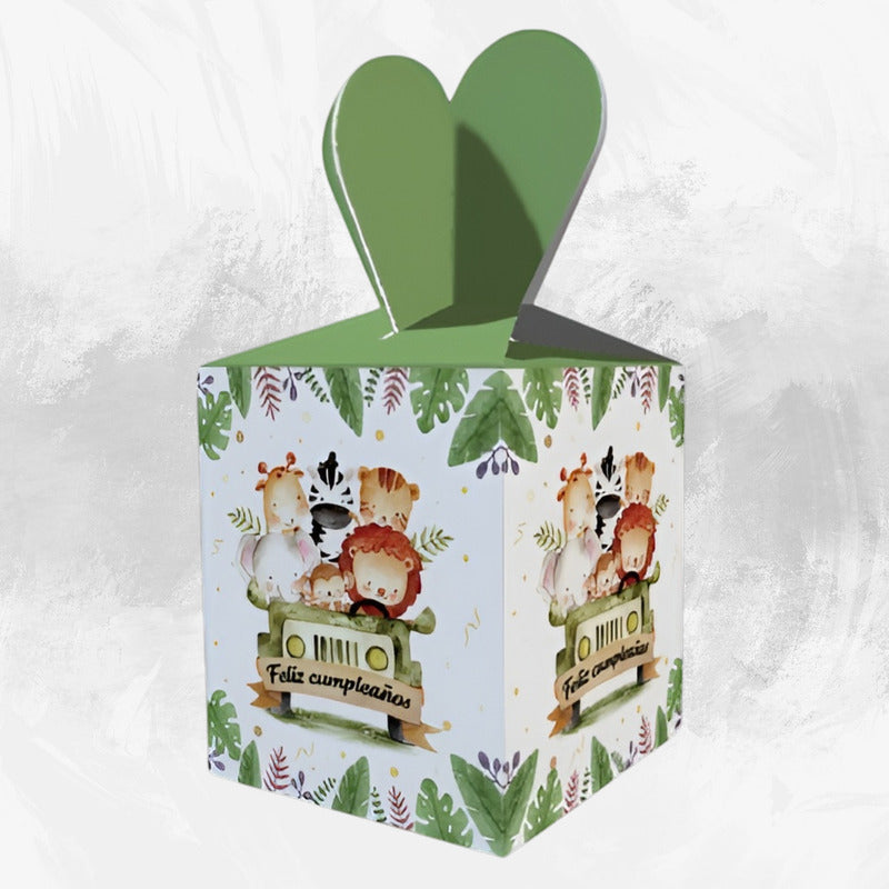 6 Cajas De Cotillon Safari Dulces Decoración Safari Fiesta Safari