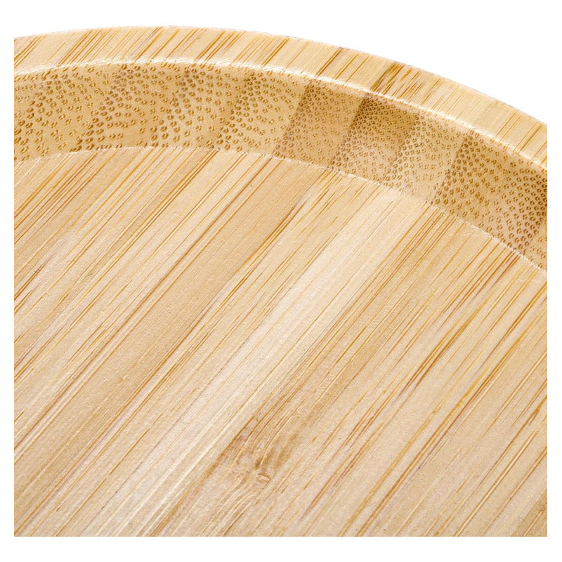 Plato Bambu Redondo Platos Madera Bandeja Bambu Picoteo 30cm