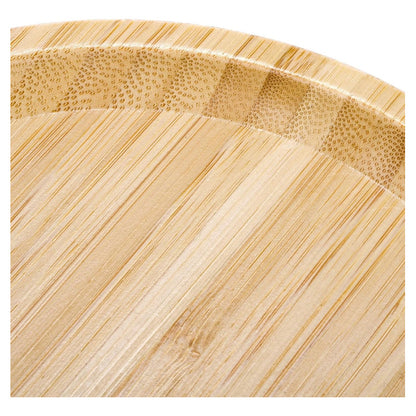 Plato Bambu Redondo Platos Madera Bandeja Bambu Picoteo 30cm