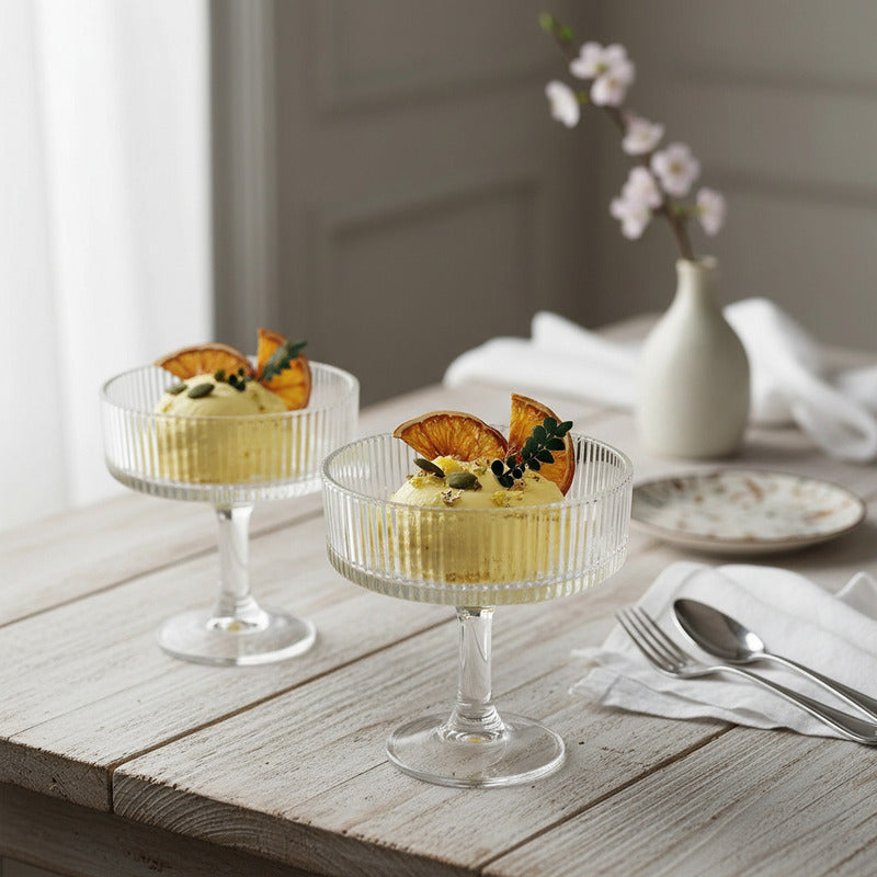 X4 Copas Helado Vidrio Postres Dulce Copa Transparente 200ml Transparente