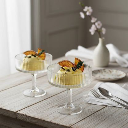 X4 Copas Helado Vidrio Postres Dulce Copa Transparente 200ml Transparente