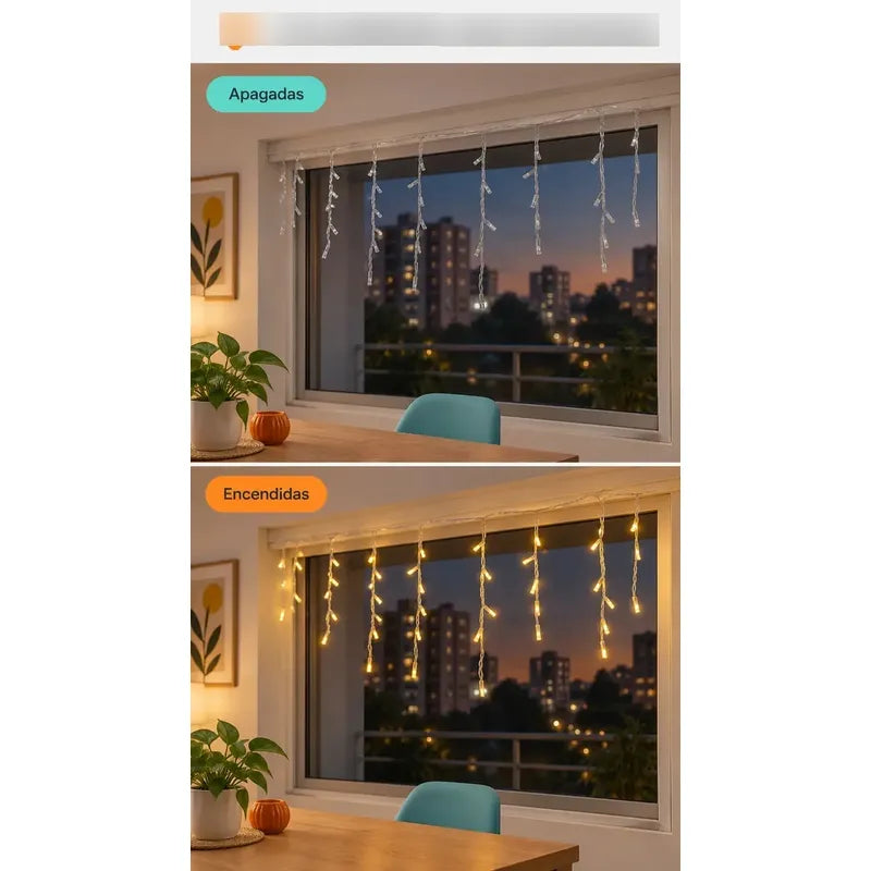 Luces Navideñas 5m 160 Luces Guirnaldas Cálidas Decoración Amarilla Guirnalda Led Cascada Navidad Decoración Cálida 5 Metros... Amarilla Guirnalda Led Cascada Navidad Decoración Cálida 5 Metros...