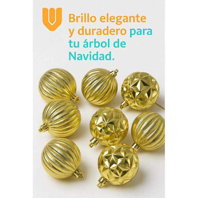 Vitrineon Cl Set8 Esferas12 5 Cm Premium Decoración Navidad
