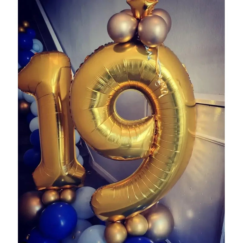 Numeros Cumpleaños Globos Para Cumpleaños Globos Metalicos 9 Dorado