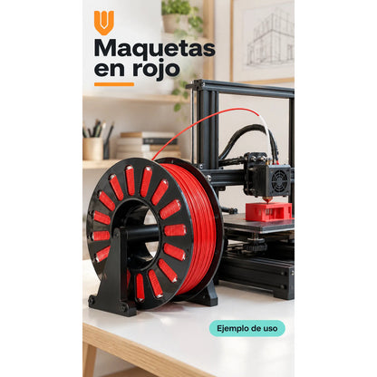Filamento Impresora 3d Rojo 1,75mm ±0,02mm Rollo Carrete Rojo Filamento Impresión Tridimensional Bobina Rollo Carrete Negro Modelado Digital Prototipos Figuras Diseños Maquetas 1,75 Mm