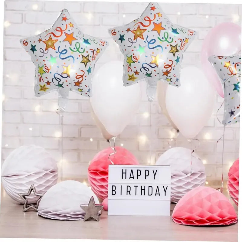 Globos Feliz Cumpleaños Estrella Globos Decoracion Globos Blanco