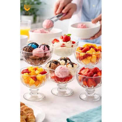 6 Copas Helado Vidrio 200ml Postre Dulces Transparente Set Transparente Cristal Brillo Elegante Moderno Premium Visualizacion Completa Contenido Postres Helados Dulces Mesa Decorativa Hogar