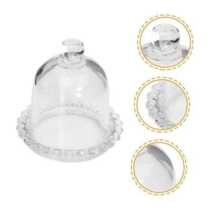 Pack 4 Mantequillero De Vidrio Pocillo Mantequilla Con Tapa Transparente