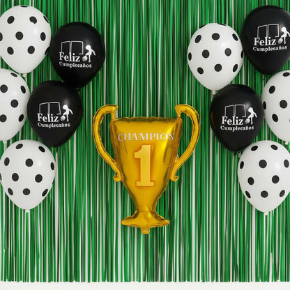 Set 17 Globos Futbol Decoracion Futbol Champions Metalico