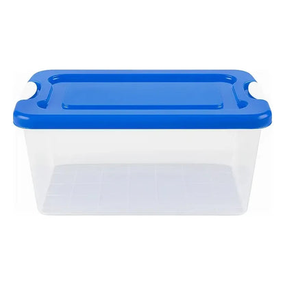 Caja Transparente Ropa Juguete Oficina Almacenamiento Caja Almacenamiento Apilable Diseño Minimalista Organizacion Hogar Optimizacion Espacio Contenedor Funcional Moderno Cristal Claro Azul...