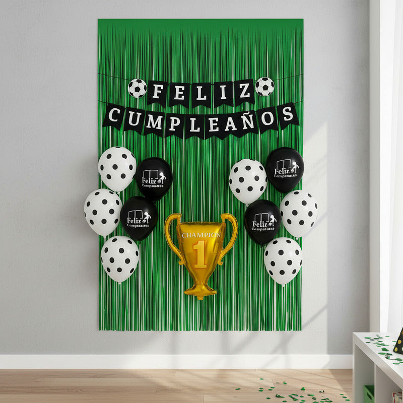 Set 17 Globos Futbol Decoracion Futbol Champions Metalico