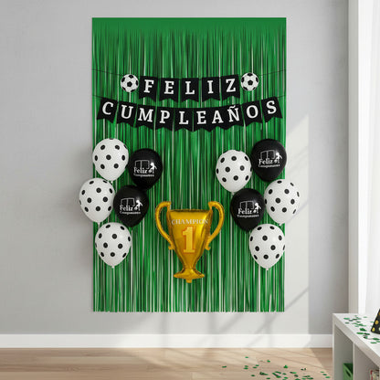 Set 17 Globos Futbol Decoracion Futbol Champions Metalico
