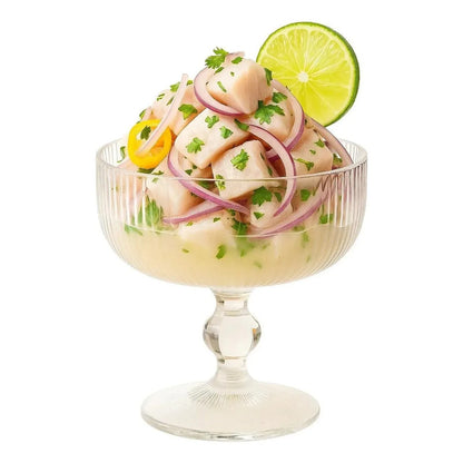 X6 Copas Vidrio Ceviche Coctel Mojito Pack 6 Traslúcido Ideal Mariscos Camarones Ensaladas Frutas Postres Helado Presentacion Mesa Restaurante Hogar Cocina Eventos