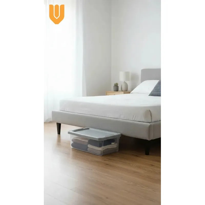 Caja Organizadora Transparente Apilable Vitrineon Cl 10litr Transparente Tapa Gris Organizadora