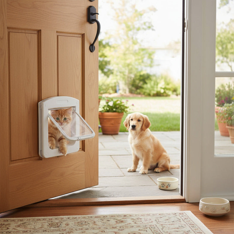 X2 Puerta Para Mascotas Puerta Gatera Puerta Abatible Perro