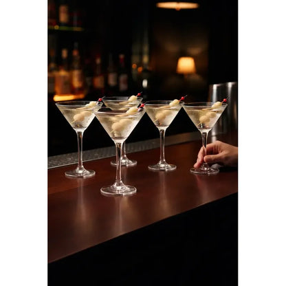 Vitrineon Set 6 Copas Gourmet Cristalería Bebida Celebración Clear Glass Cocktail Martini Barware Clasico Distintivo Presentacion Bebidas Reposteria Heladeria