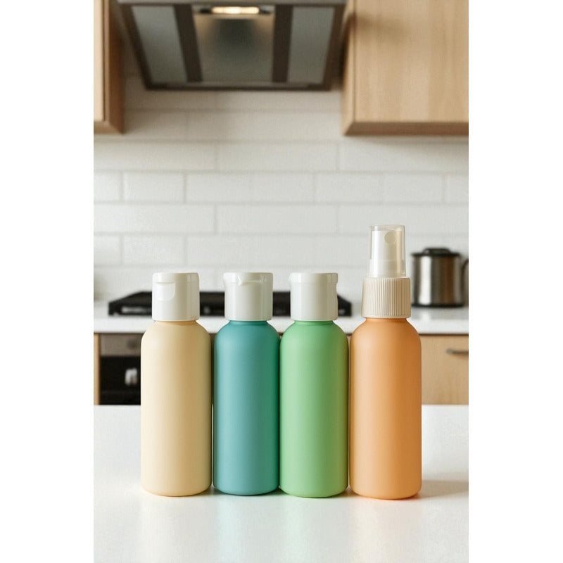 Set 4 Botellas De Viaje Botellas Viaje Porta Shampoo 60 Ml