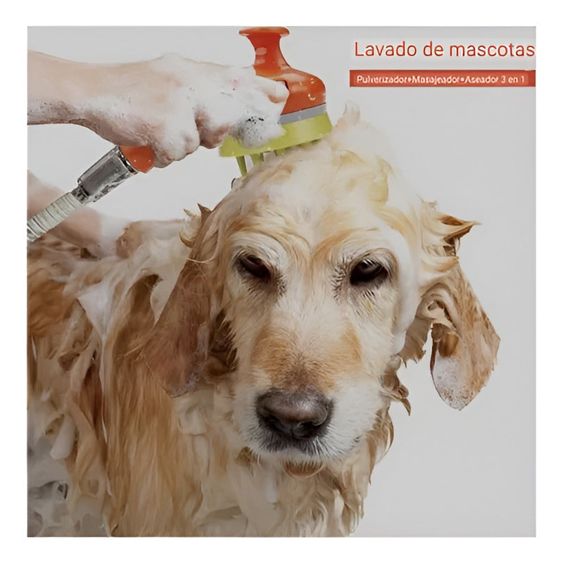 Pack Shampoo Acondicionador  Cepillo Ducha Para Mascotas