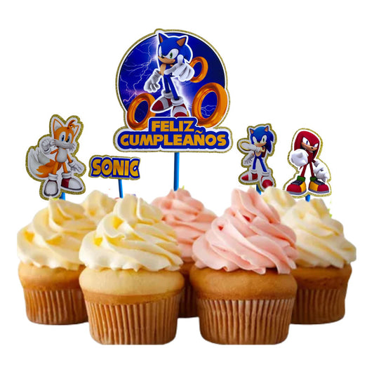 Topper Cumpleaños Torta Cotillon Cup Cake Fiestas Sony
