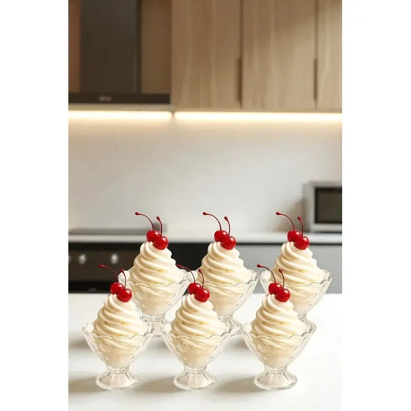 Vitrineon Cl 6 Copas Helado Vidrio Pack 6 Vasos Postre Trans Transparente