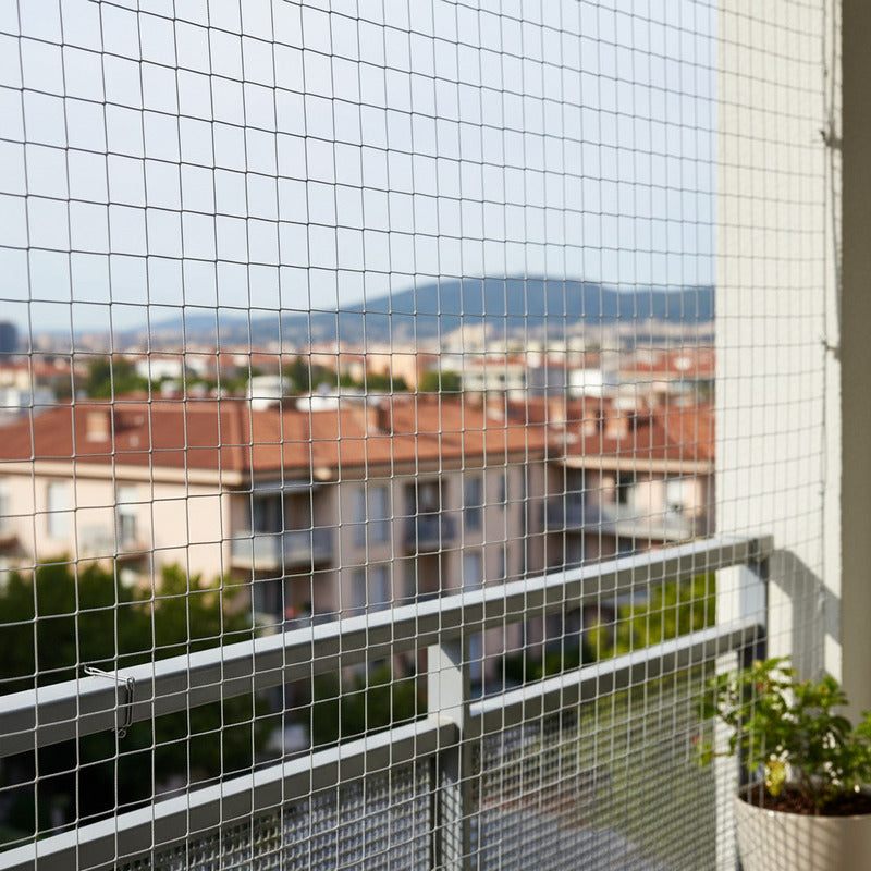 Malla Balcón Mascotas Nailon Transparente Resistente 6x3 Mts Blanco