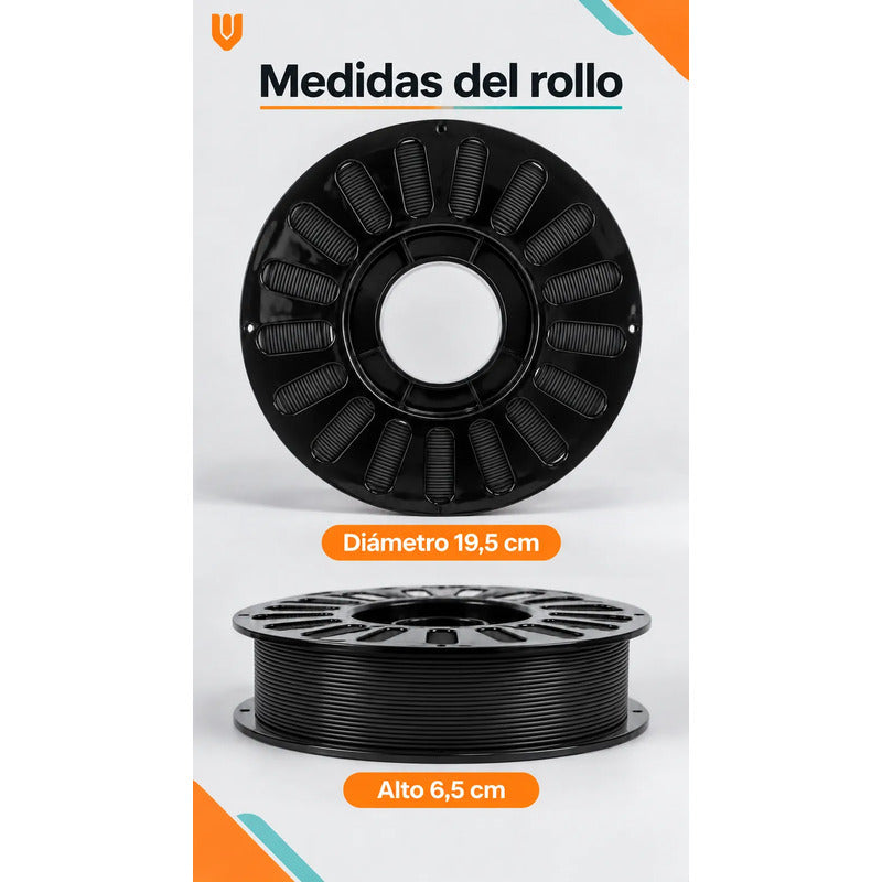 2 Filamento Impresora 3d Negro Bobina Carrete Impresión Piez Negro