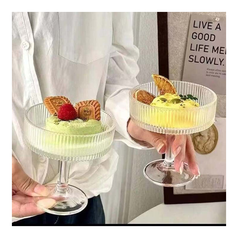 Set 2 Copas Helado Postres Copa De Vidrio Copas Postres Transparente