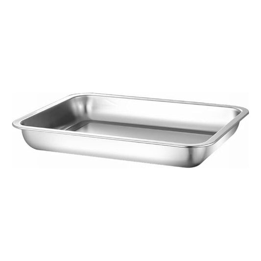 Bandeja Horno Acero Inoxidable Hornear Alimentos 40x30x2cm Color Plateado