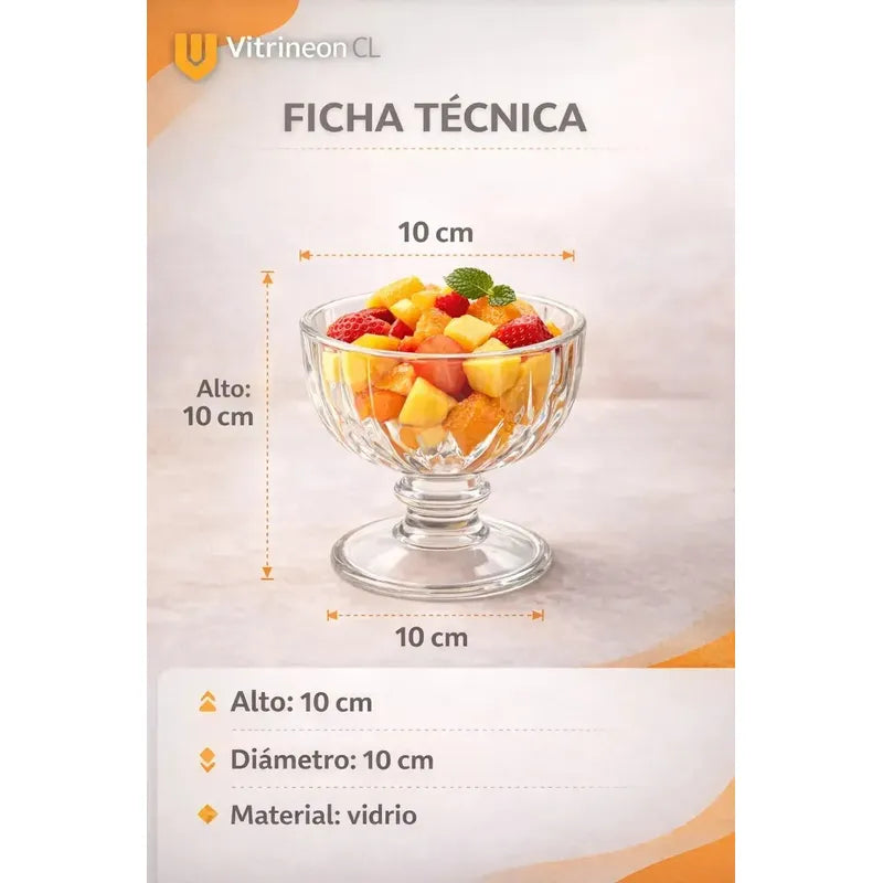 6 Copas Helado Vidrio 200ml Postre Dulces Transparente Set Transparente Cristal Brillo Elegante Moderno Premium Visualizacion Completa Contenido Postres Helados Dulces Mesa Decorativa Hogar