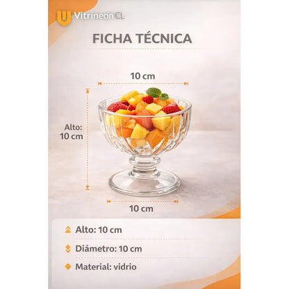6 Copas Helado Vidrio 200ml Postre Dulces Transparente Set Transparente Cristal Brillo Elegante Moderno Premium Visualizacion Completa Contenido Postres Helados Dulces Mesa Decorativa Hogar