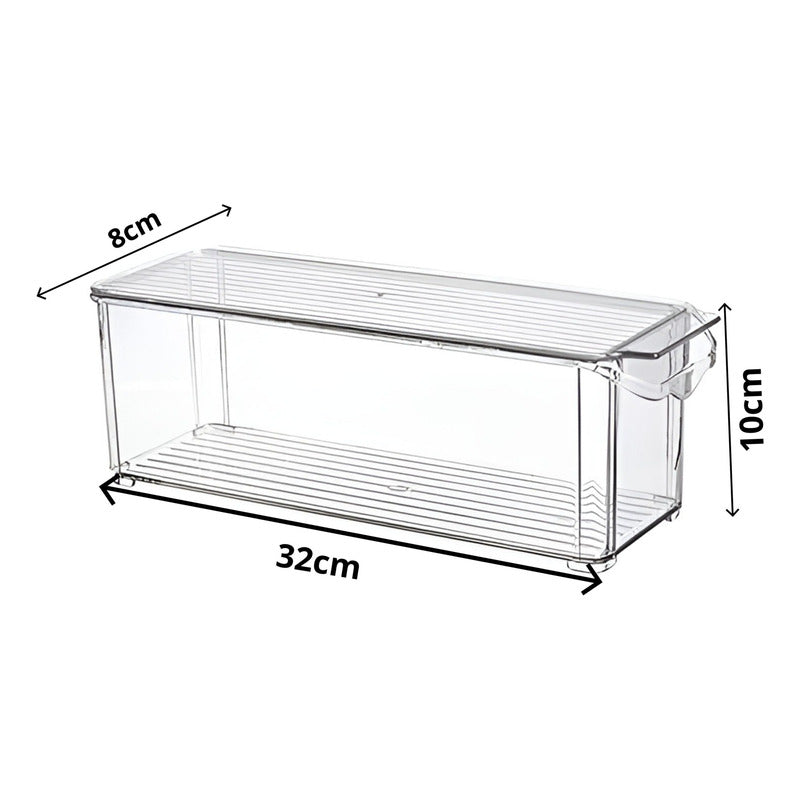 X2 Organizador Refrigerador Caja Organizador Contenedor Tapa