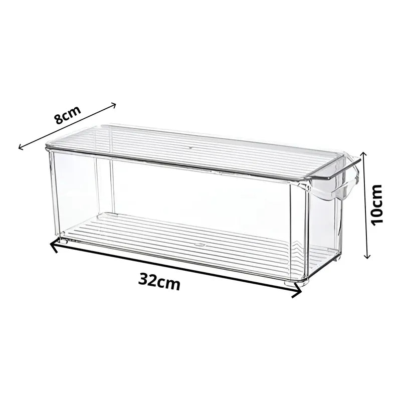 X2 Organizador Refrigerador Caja Organizador Contenedor Tapa Transparente