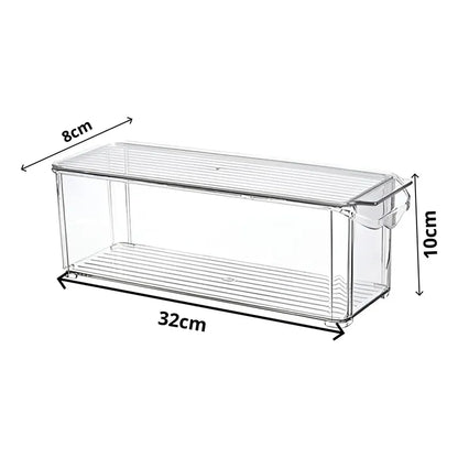 X2 Organizador Refrigerador Caja Organizador Contenedor Tapa Transparente