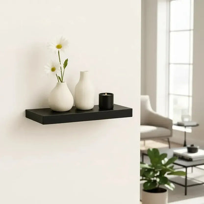 Repisa Vitrineon Flotante Mdf 60x15 Estante Pared Moderno Negro
