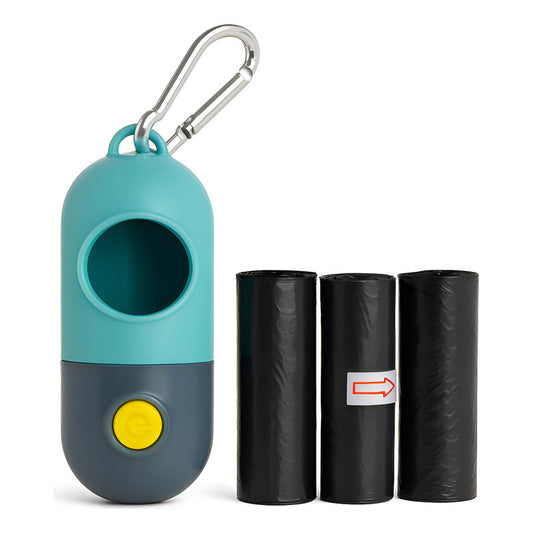 Dispensador Bolsas Mascota Linterna Led Clip Correa Portatil