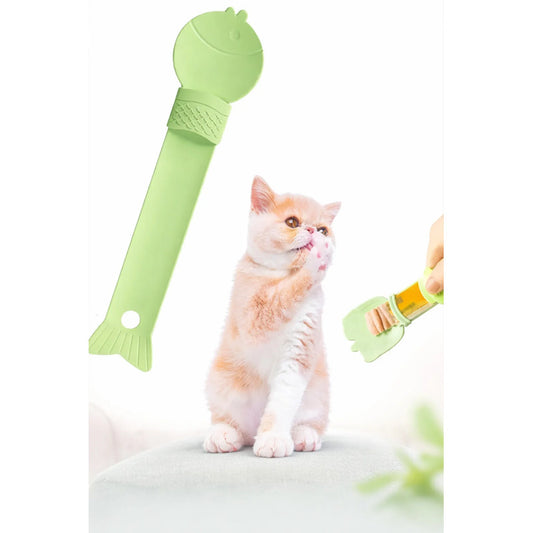 Cuchara Dispensadora Churu Snack Cremoso Alimento Mascotas Al Azar Cuchara Dispensadora Snack Cremoso Mascotas Churu Plastico Manual Interactivo 26cm Alimentacion Perros Gatos