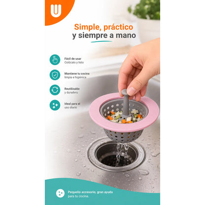 Filtro Bacha Pileta Rejilla Silicona Tapon Universal Cocina Multicolor Pequeño