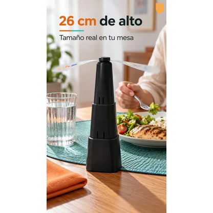 Ventilador Espanta Moscas Mosquitos Portatil Silencioso Negro Espantamoscas Portátil Mesa Ahuyentador Moscas Aspas Suaves Reflectantes Negro 2 Pilas Aa Cocina Comedor Terraza