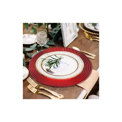 Plato Base Rojo Vajilla Navidad Juego De Platos Rojos 33cm