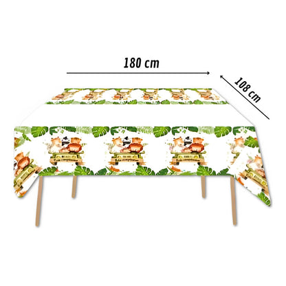 2 Mantel Decoracion De Fiestas Safari Cumpleaños Feliz Fiest