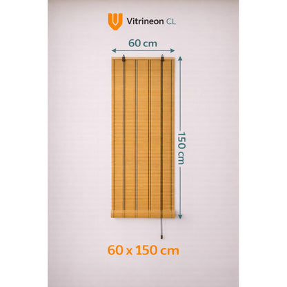 Cortina Roller Persiana Enrollable 60x150cm Bambú Vitrineon