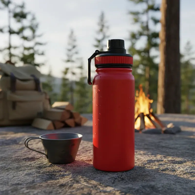 Termo Botella Acero Inoxidable Agua Termica Bebidas Camping Rojo