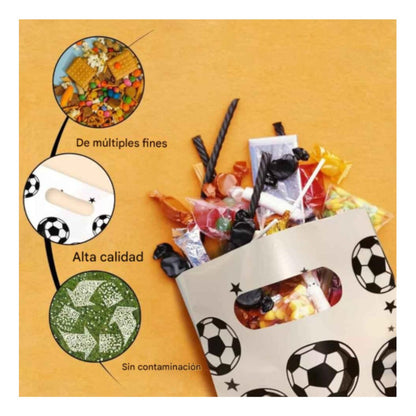 X10 Bolsas Para Piñata Pelota Futbol Bolsas Dulces Piñata  Pelota Futbol Blanca