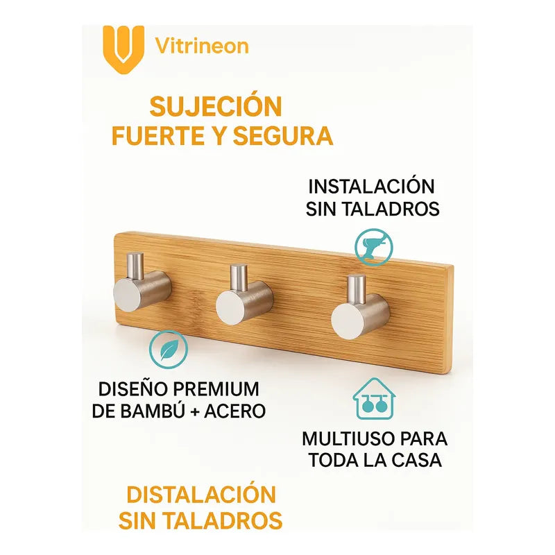 Colgador Perchero Acero Inoxidable Bambu Colgador Pared Avellana Suave Matiz Artesanal Inspiracion Escandinava Atmosfera Confort Espacio Hogareno