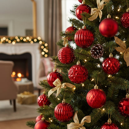 Set 8 Esferas Navideñas Plástico 12 5 Cm Bola Navidad Decora