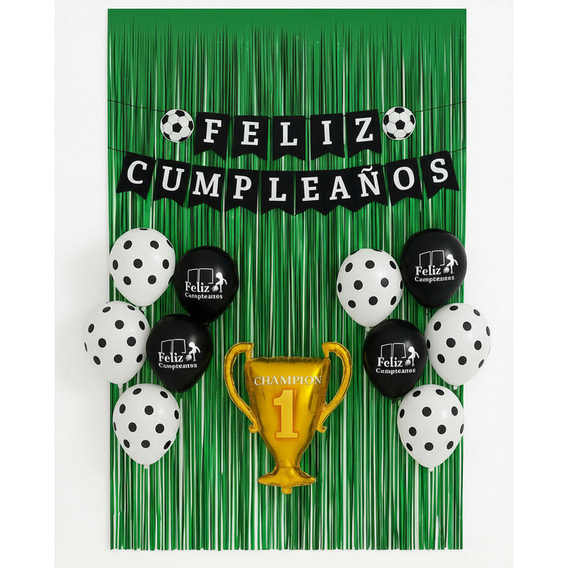 Set 17 Globos Futbol Decoracion Futbol Champions Metalico