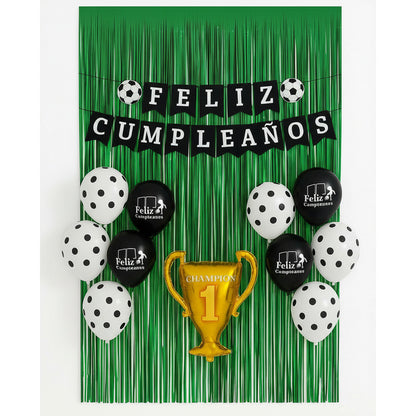 Set 17 Globos Futbol Decoracion Futbol Champions Metalico