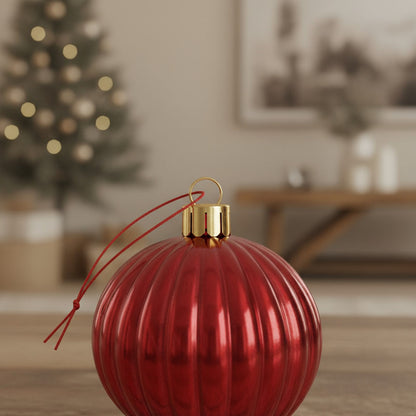 Set 8 Esferas Plástico 12 5 Cm Colgantes Árbol Navidad Dorad